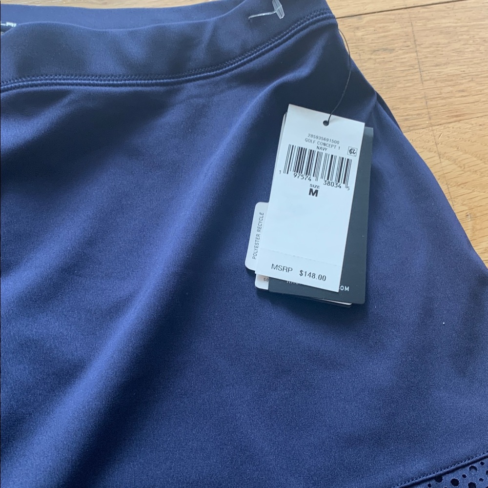 RLX Ralph Lauren Navy Blue Ayelet Panel 17”A-Line Skort Skirt. - Picture 5 of 9